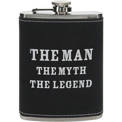 The Legend - PU Leather & Stainless Steel 8 oz Flask - Gifts