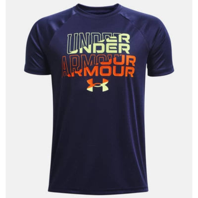 Under Armour Boys’ UA Tech Wordmark Logo Short Sleeve - X 